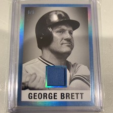 🔥 GEORGE BRETT LEAF IN THE GAME USED SPORTS 1960 LEAF RELIC JERSEY NUMBER 5/5🔥