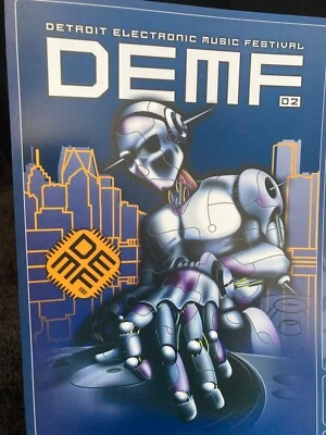 RARE DEMF Techno Movement ELECTRONIC MUSIC Festival Promo poster 2002 Detroit - Image 1 of 4