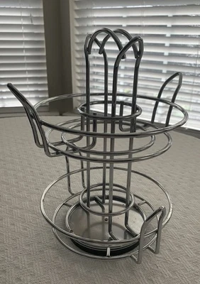 Lazy Susan Spice Holder Kitchen Organizer Storage Rack Chrome Finish Caddy - Image 1 of 4