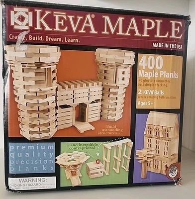 KEVA Maple 400 Piece Wooden Building Set w/ Premium Planks & Balls MindWare - Image 1 of 4