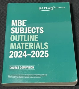Kaplan Bar Review Multistate Bar Exam MBE Subjects Outline Materials 2024-2025 - Bild 1 von 7
