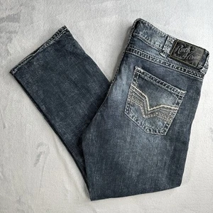 Wrangler Rock 47 Jeans Mens 36x30 (38x30) Slim Straight Thick Stitch Western - Picture 1 of 21