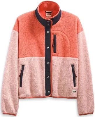 NWT North Face Cragmont Pink Coral Navy Fleece Jacket Relaxed Fit Women’s 3XL - Image 1 of 4