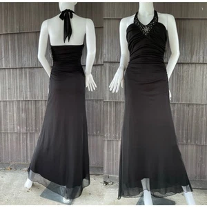 NWT ($78) Trixxi Y2K Halter Diamond Accent Mermaid Dress Prom Evening Party Sz S - Picture 1 of 16