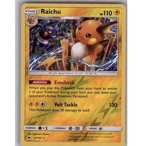 Raichu Reverse Holo Holo Rare SM - Burning Shadows 41/147 NM - Picture 1 of 2