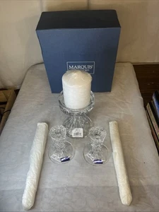 NEW Set of 3 Marquis by Waterford Crystal Unity Candle Holders Pillar Taper - Picture 1 of 8