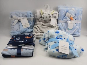(Lot Of 5) Assorted Baby Blankets Bundle For Boys - Picture 1 of 19