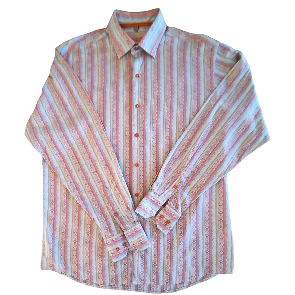 Camisa Luchiano Visconti Negra Puño Abatible Para Hombre L Rayas Abotonadas Manga Larga  Foto 1 de 4