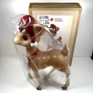 Cracker Barrel 24" Blow Mold Lighted Nostalgic Reindeer with Hat - NEW!! - Picture 1 of 5