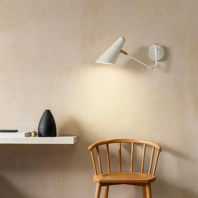 Modern Swing Arm Wall Sconce – Nordic Adjustable Metal Light Fixture for Bedroom - Image 1 of 4