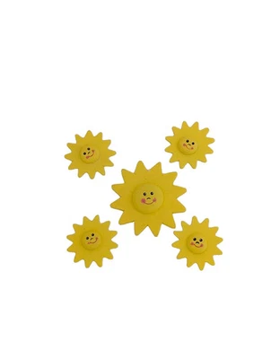 Sonnen aus Holz lachende Sonne Bastelmaterial Natur Dekoration - Bild 1 von 2