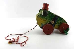 Fisher Price Opa Frosch #464 Spielzeug hinter Frosch ziehen - Bild 1 von 4