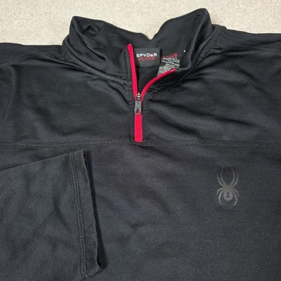 Spyder Active ProWeb Pullover Sudadera 2XL Negro Polar Cuarto Cremallera Ropa Activa Foto 1 de 4