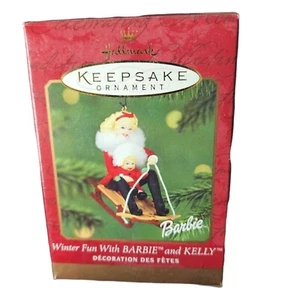 2000 Hallmark Winter Fun With Barbie and Kelly Keepsake Ornament IOB QXI6561 - Bild 1 von 6
