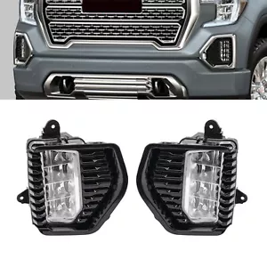 LED Fog Lights For 2019 2020 2021 GMC Sierra 1500 Pair Fog Lamps W/ Bezels USA - Foto 1 di 23