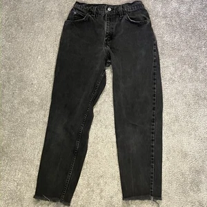 Vintage Youth Levi's Orange Tab Black Straight Tapered Leg Jeans Waist 24 90s  - Picture 1 of 11