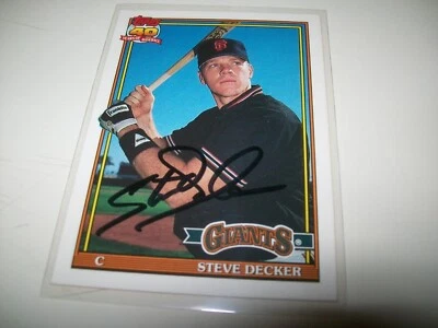 1991 TOPPS TRADED RC STEVE DECKER AUTO SIGNED #29T SAN FRANCISCO GIANTS - Image 1 of 2