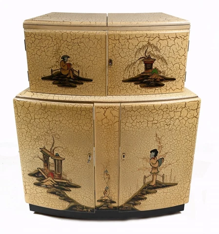 Art Deco Cocktail Cabinet Drinks Chest Chinoiserie 1930 Cover