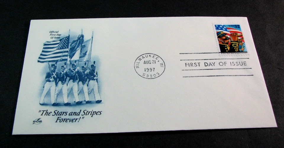 US Stamp FDC Scott# 3153 "The Stars and Stripes Forever" 1997 Used L758 - Image 1 of 1