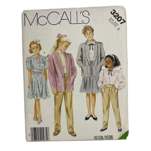 #3207 McCalls VTG Girls Unlined Jacket Blouse Skirt Pants Sewing Pattern SIZE 8 - Picture 1 of 4
