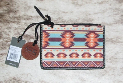 Myra Bags #10677 Lona, Cuero 5"x3.5" Identificación, Tarjetero~Bloque RFID~Ranuras~Cremallera~ Foto 1 de 4