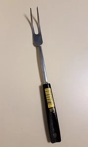 DE COLECCIÓN EKCO UTILITARIO TENEDOR DE CARNE NEGRO MANGO CUADRADO 12" NUEVO STOCK ANTIGUO  - Imagen 1 de 2