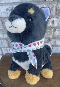 Amuse Mameshiba Plush Shiba Inu Blue Plush Stuffed Dog 16” With Bandana Japan - Picture 1 of 12