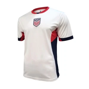 U.S. Soccer Federation USMNT Adult Game Day Soccer Poly Shirt T-Shirt White - Picture 1 of 1