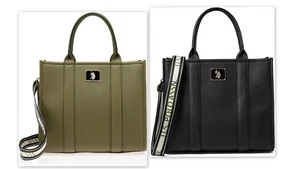 U.S. Polo Assn. Cartera Grande Oliva y Negra Nueva - Imagen 1 de 11