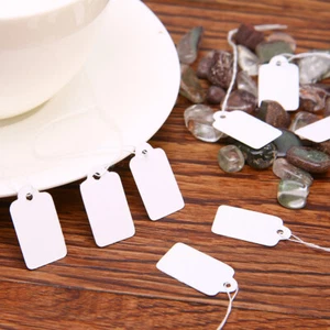 500pcs Label Tie String Strung Ticket Jewelry Merchandise Display Price Tags-Kit - Picture 1 of 12