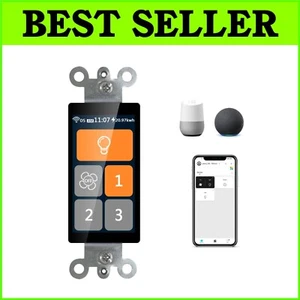 Smart LCD Touch Ceiling Fan Switch with 3 Speed Control for Alexa & Google Home - Picture 1 of 11