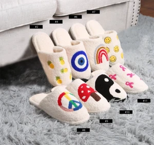 ComfyLuxe Patterned Embroidered Slippers - Picture 1 of 25