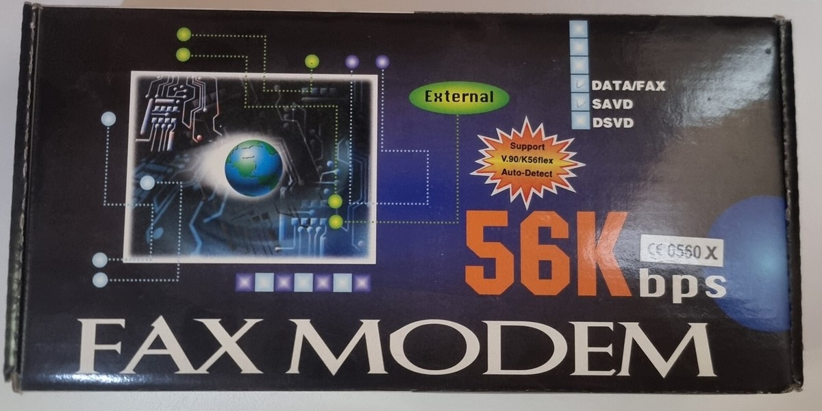 Modem Fritz Box USB 56K External Dial Up Voice Fax Data Modem Windows ...