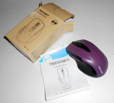 TECKNET CORDLESS OPTICAL WHEEL MOUSE M003 6-BUTTON - WITH RECEIVER - OPEN BOX - Image 1 of 4
