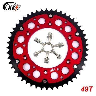 KKE 49T Red Billet Hybrid Sprocket Fit Honda CR125R CR250R CRF250R CRF450R 250X - Image 1 of 4