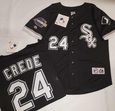 1805 Chicago White Sox JOE CREDE 2005 World Series Baseball Jersey BLACK New