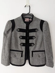 VINTAGE Designer JUICY COUTURE Rare Military Style Crop Jacket Blazer RRP $400 - Picture 1 of 8