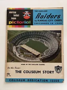 1966 Oakland Raiders Vs Chiefs Coliseum Opening Day Football Program - Picture 1 of 3