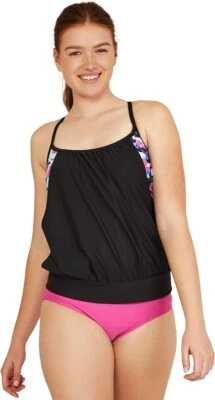 Speedo Damen Träger Blouson Tankini Schwimm Oberteil Bademode Schwarz Größe S - Bild 1 von 4
