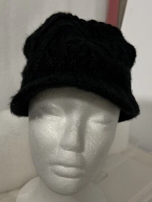 Columbia Black Knit Hat Brimmed Beanie Women EUC - Image 1 of 4