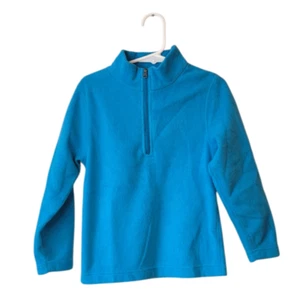 Vintage Kid's Obermeyer Bright Blue Fleece Quarter Zip Size M - Picture 1 of 5