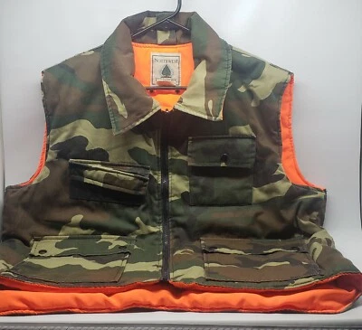 Northwest Territory Camuflaje Seguridad Naranja Chaleco de Caza Reversible Cremallera/Bolsillos Para Hombre’s L Foto 1 de 3