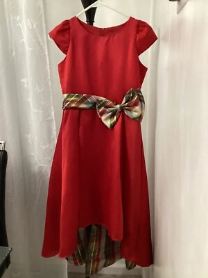 Rare Editions Satin Red Plaid Dress Size 16/18 - Image 1 of 4