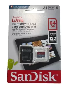 SanDisk Ultra 64GB microSDXC UHS-I Card with Adapter - Picture 1 of 1