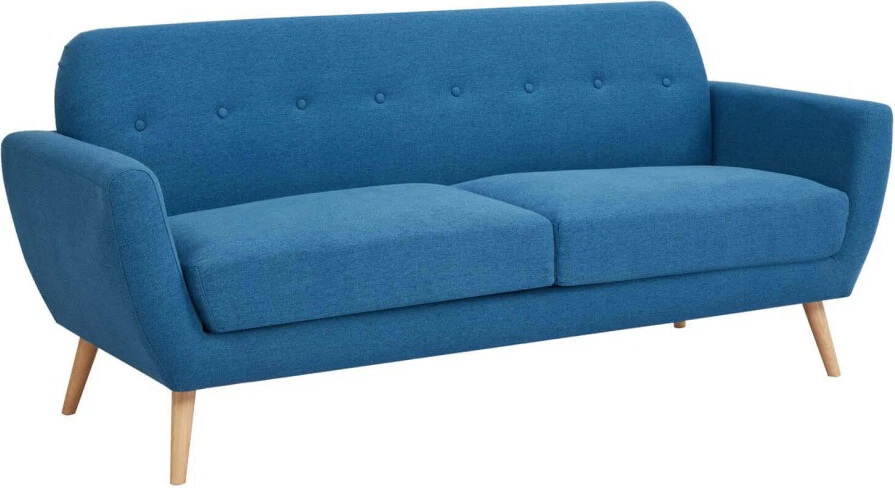 DecHome Divano 3 Posti Canberra in Tessuto cm 193x79x86 h Blu HF807102-BLU