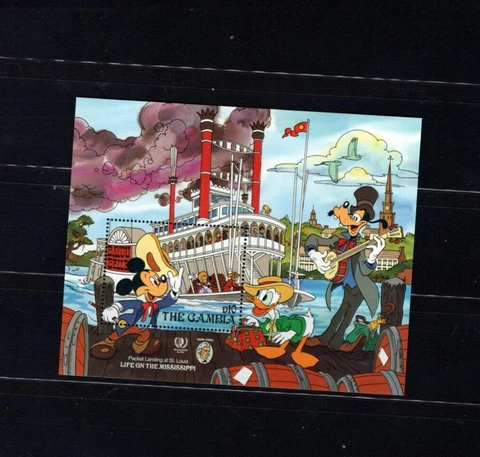 Gambia Disney 568 Mark Twain VF MNH S/S A2 Cover