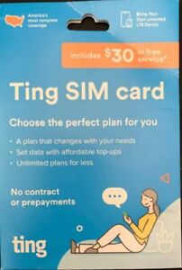 Ting Mobile: Bring Your Own Phone Lte 3-in-1 Sim Card Kit - $30 Free Credit New