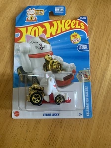 2025 Hot Wheels Feline Lucky Cat Maneki-Neko Celebration Racers N Case NEW - Picture 1 of 2
