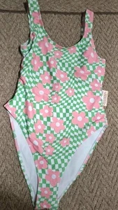 Miss guided size 8 Floral Swimsuit In Green & Pink. BNWT Perfect For Holidays - Picture 1 of 7