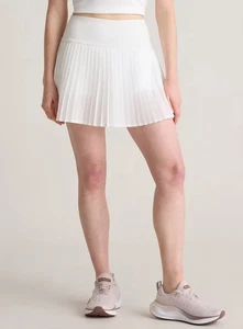 Quince Court Sport Pleated Tennis Skirt, White Size S - Picture 1 of 9